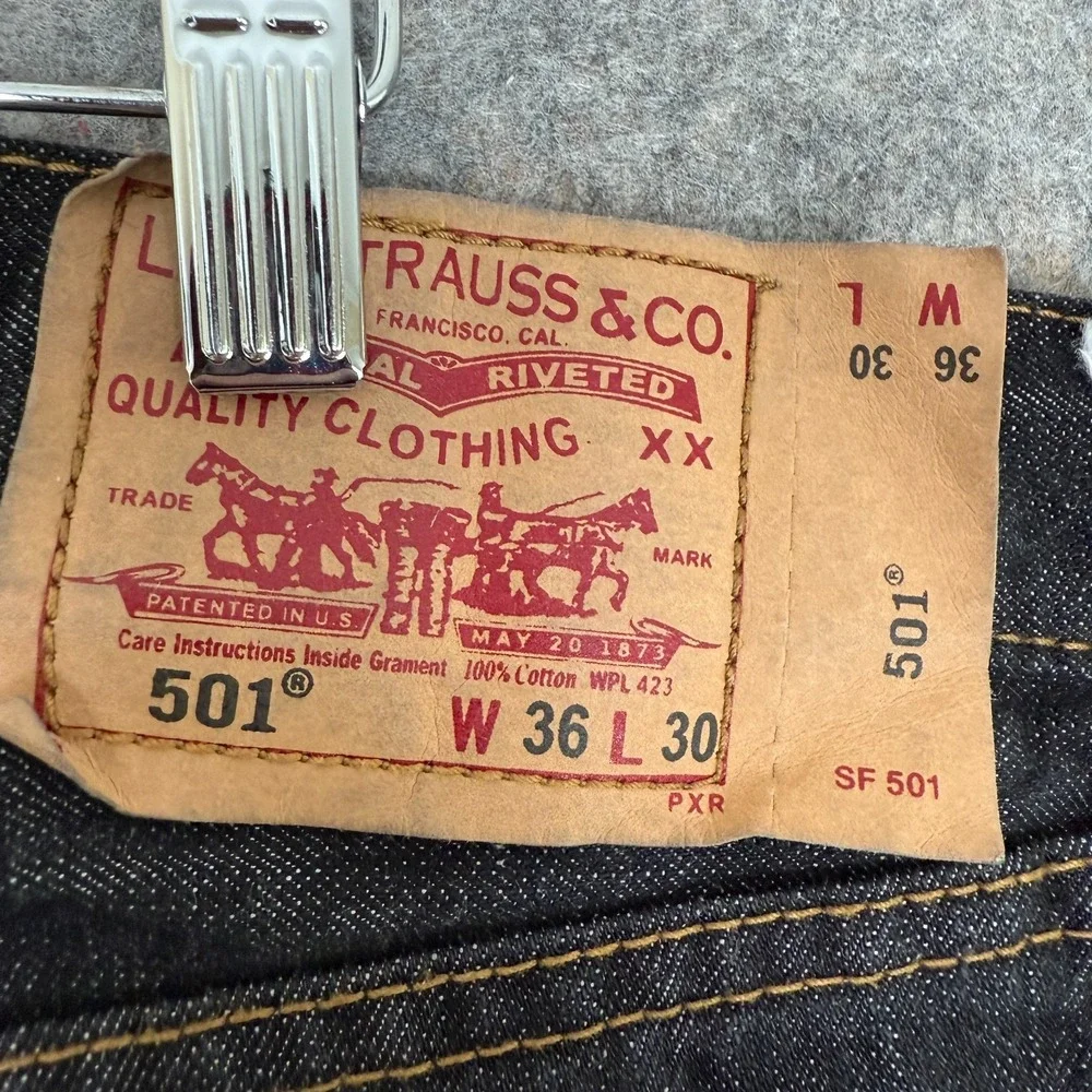 Vintage‎ Levi's 501 Jeans Mens 36x30 (fits 35x30) Dark Gray 90s Y2k Rugged Denim